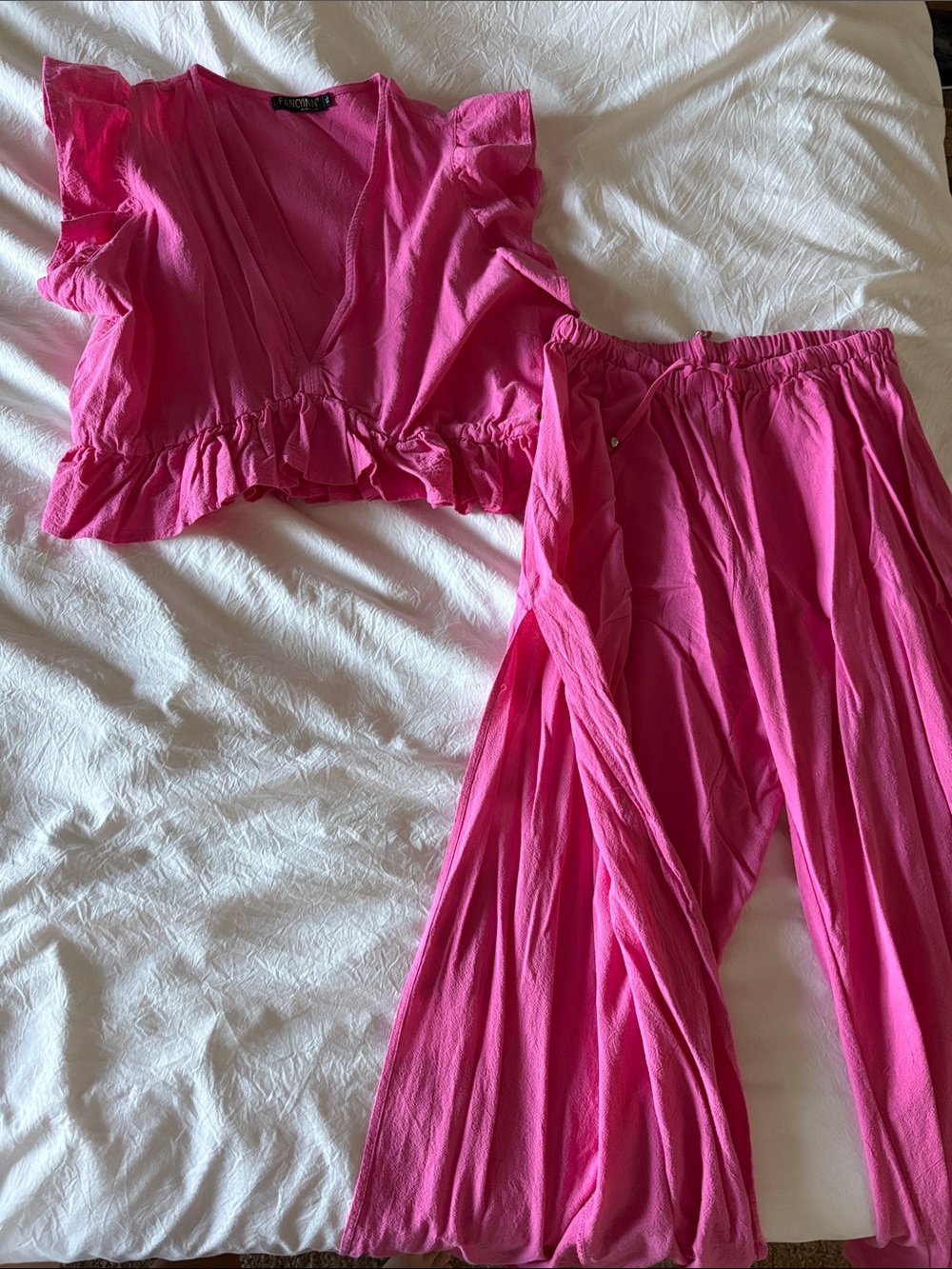 Women's Hot Pink Two-Piece Set